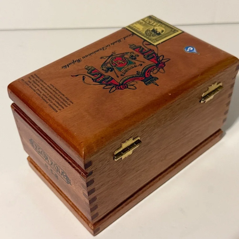 Flor Fina 858 Cigar Box Handmade Dominican‎ Republic Wood Storage Display